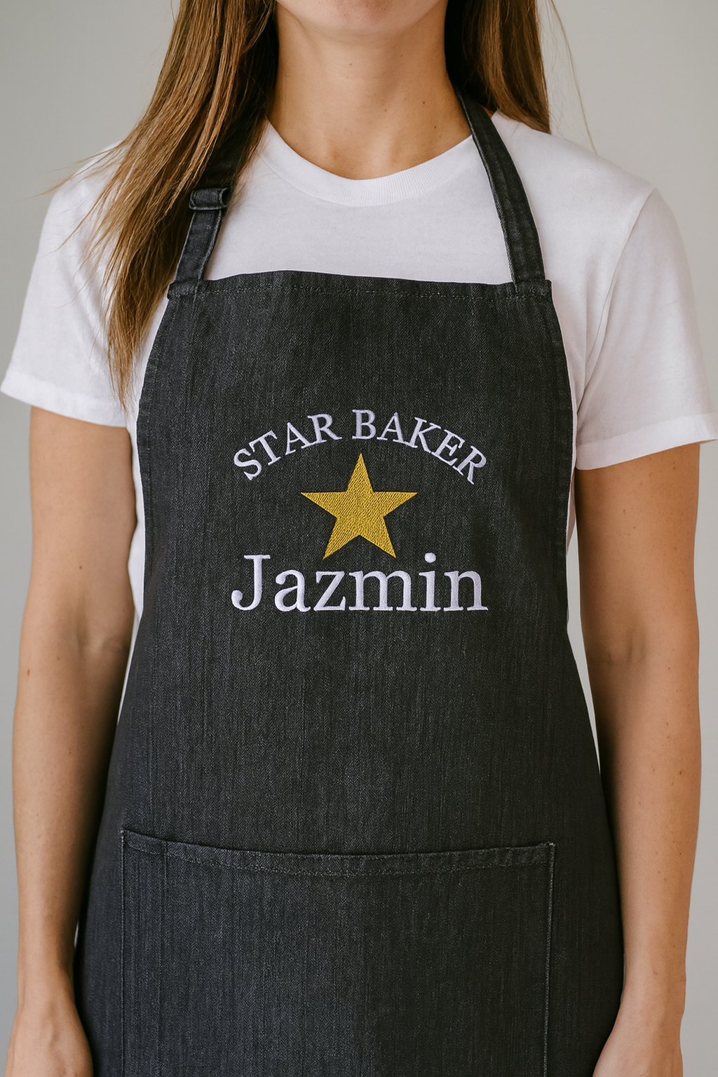 Embroidered Star Baker Adult Apron