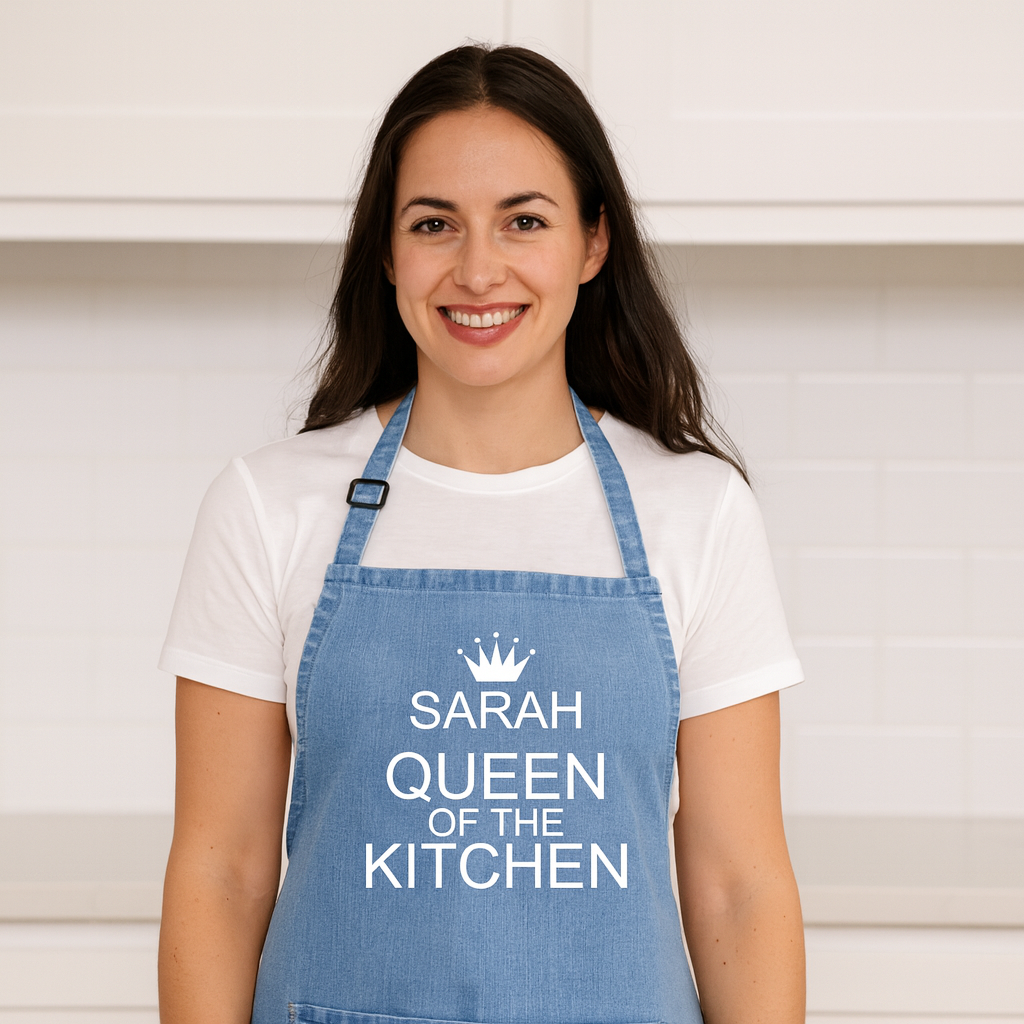 Embroidered Queen of the kitchen Adult Apron
