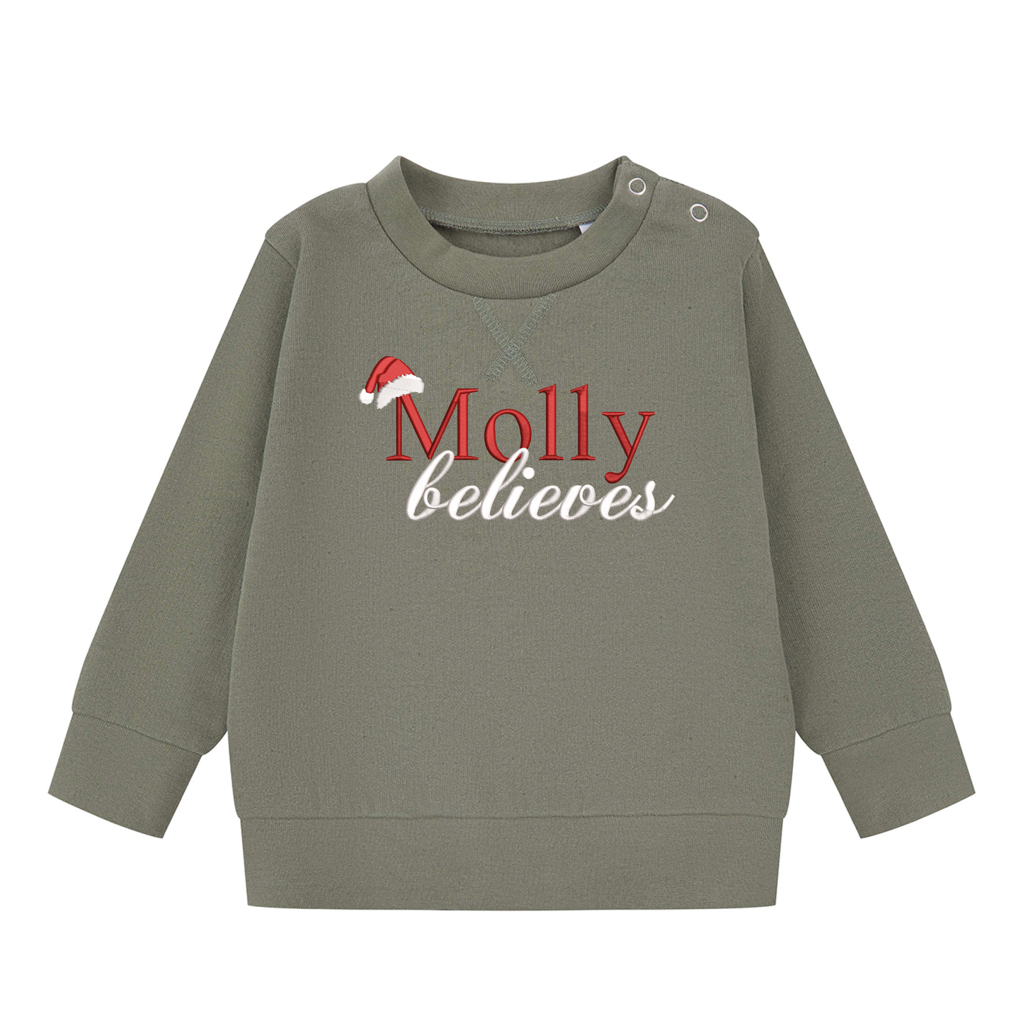 Personalised Children's Christmas Jumper- Name Believes Sweatshirt - Children's Christmas Sweatshirt - Personalised Xmas Sweatshirt -