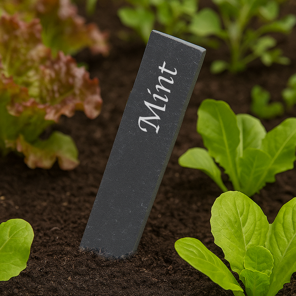 Personalised Slate Plant Signs | Garden Tags & Labels for Flowers, Herbs, Vegetables | Pack of 6