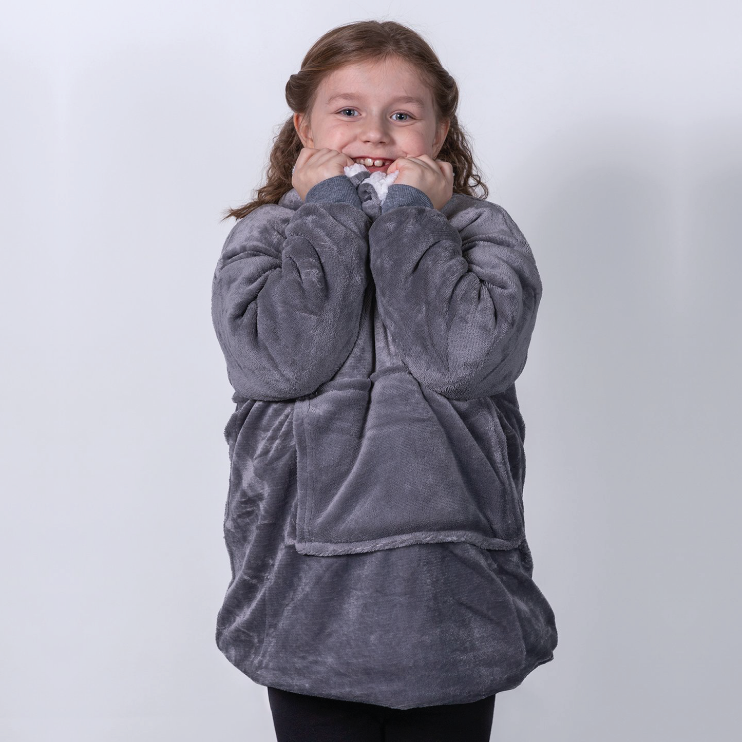 Kids Personalised Embroidered Oversized Cosy Blanket Sherpa Hoodie - UNISEX