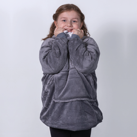 Kids Personalised Embroidered Oversized Cosy Blanket Sherpa Hoodie - UNISEX