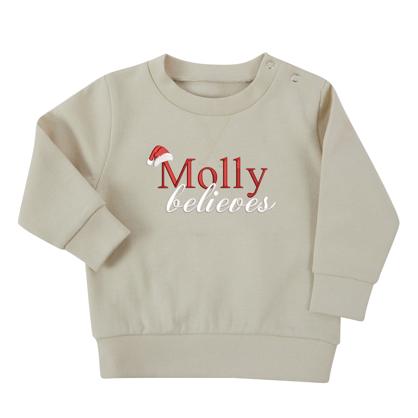 Personalised Children's Christmas Jumper- Name Believes Sweatshirt - Children's Christmas Sweatshirt - Personalised Xmas Sweatshirt -