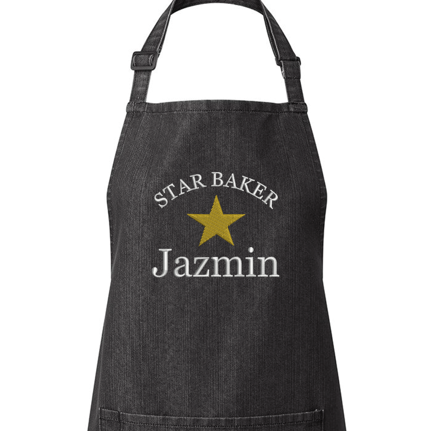 Embroidered Star Baker Adult Apron